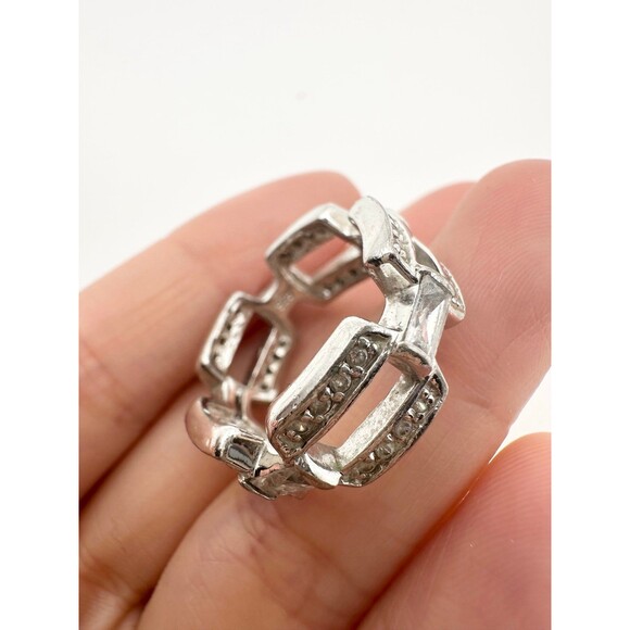 925 sterling silver cz eternity band Ring size 8 - Picture 2 of 5